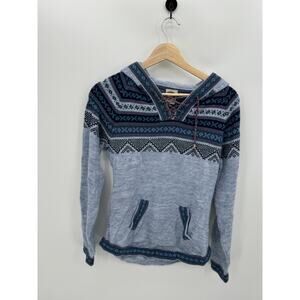 Artesania Sweater Women Small Alpaca Blend‎ Hooded Aztec Fair Isle Pullover